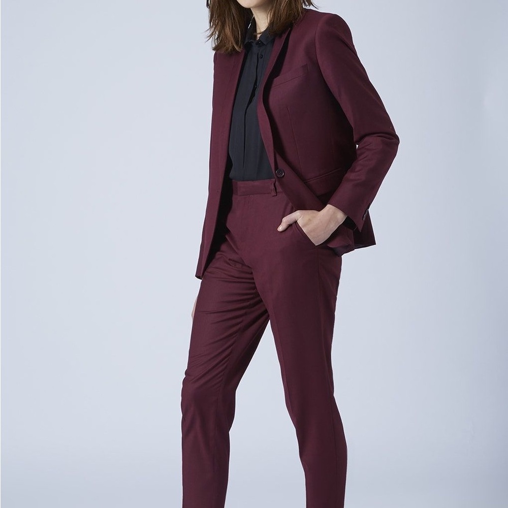 Topshop Burgundy Maroon Blazer